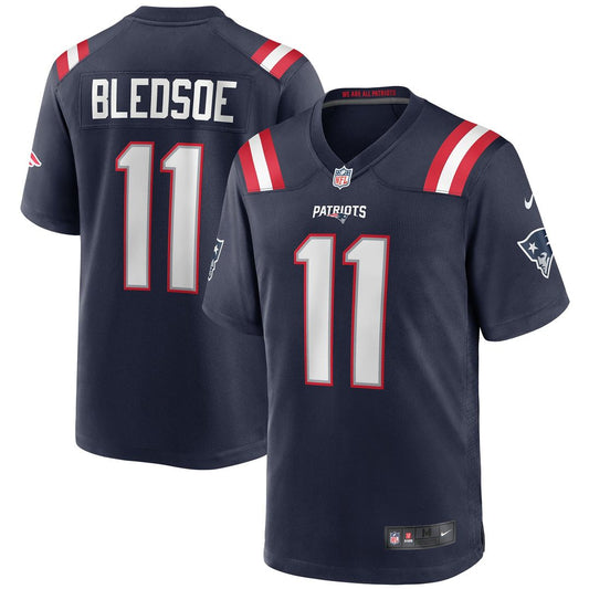 Drew Bledsoe New England Patriots Nike Navy Game Retired Player Jersey