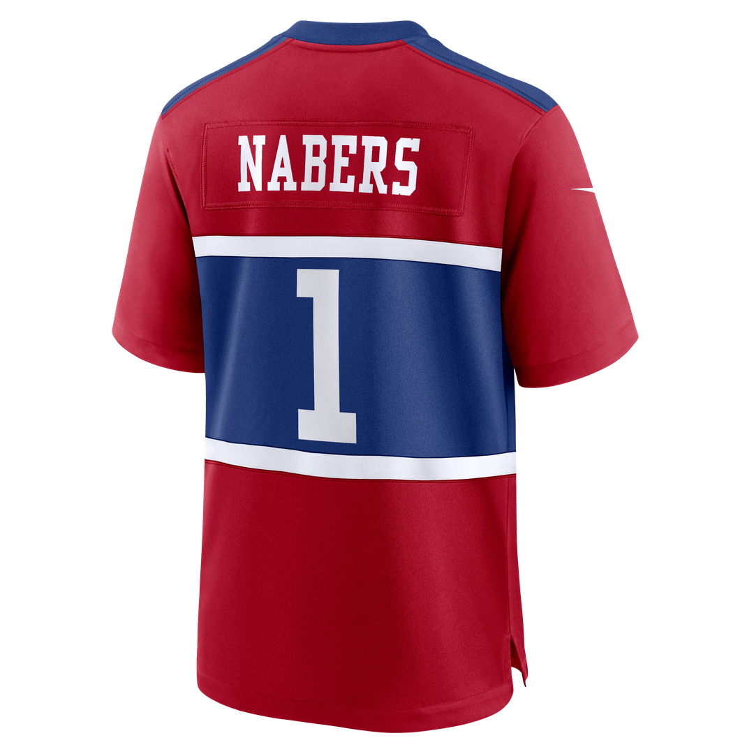 Malik Nabers New York Giants Nike Century Red Alternate Game Jersey