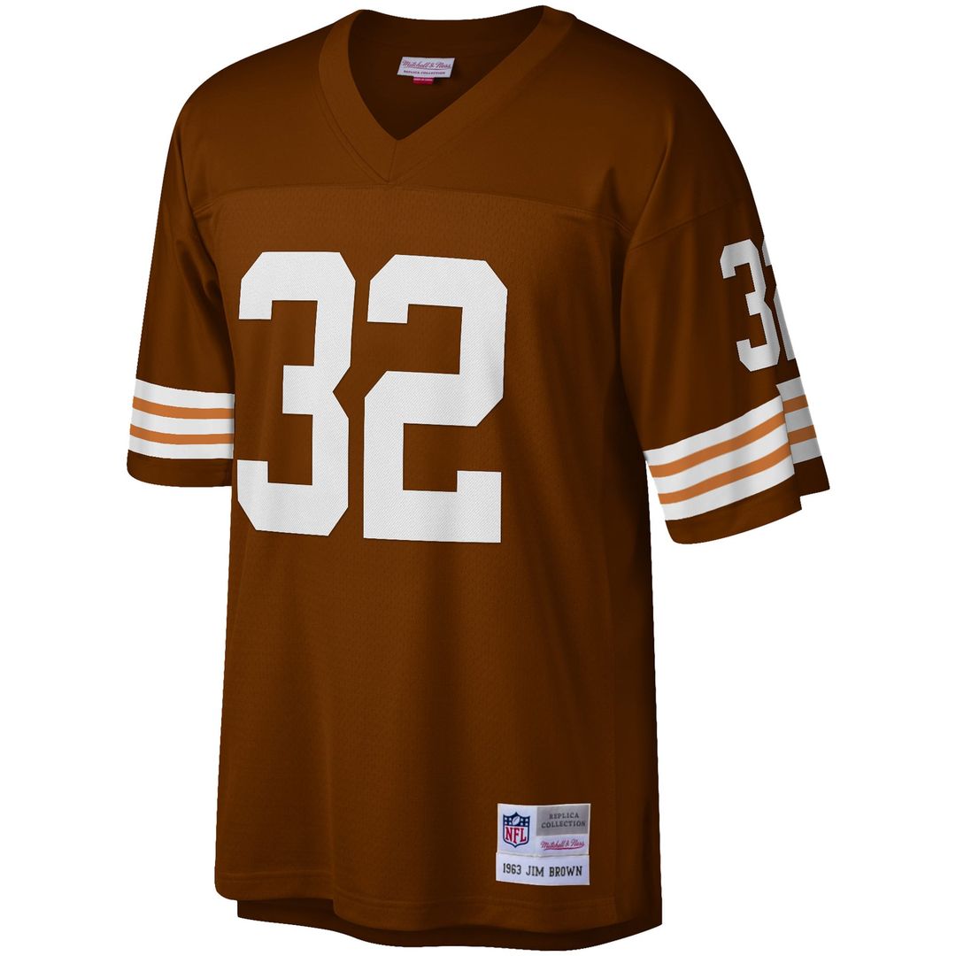 Jim Brown Cleveland Browns Mitchell & Ness Brown Big & Tall 1963 Retired Player Replica Jersey