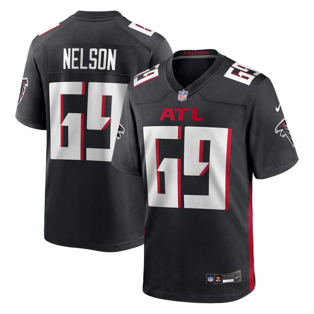 Jack Nelson Atlanta Falcons Nike Black Team Game Jersey