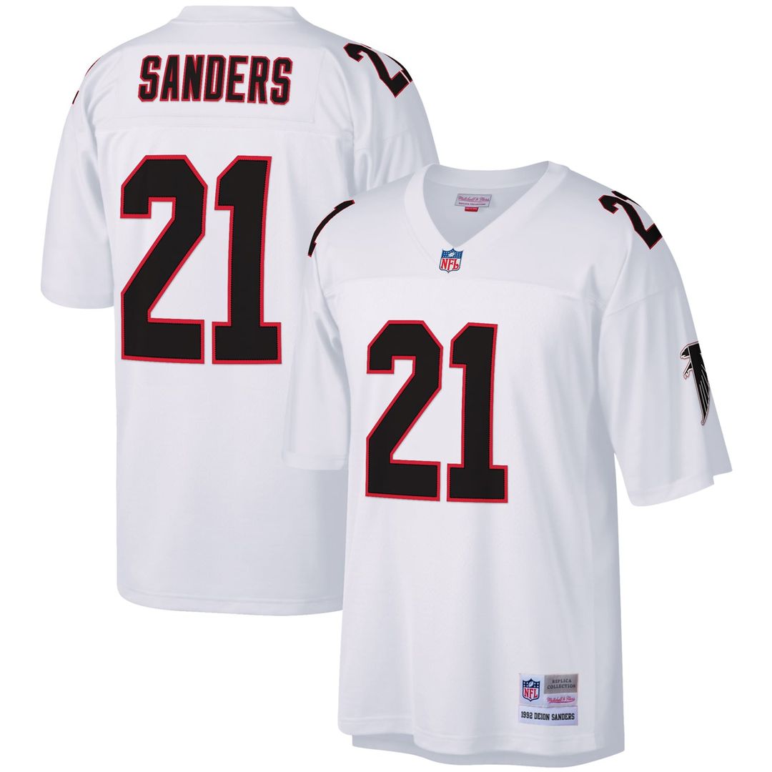Deion Sanders Atlanta Falcons Mitchell & Ness White Legacy Replica Jersey