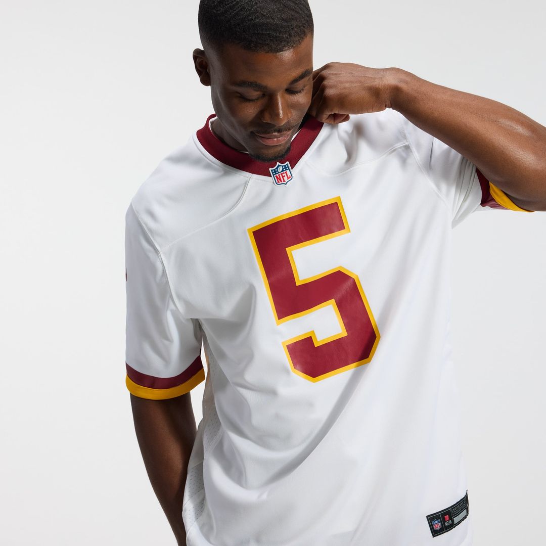 Jayden Daniels Washington Commanders Hail Raiser Nike Black Alternate Game Jersey