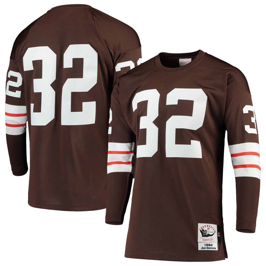 Jim Brown Cleveland Browns 1964 Mitchell & Ness Brown Authentic Throwback Retired Player Jersey