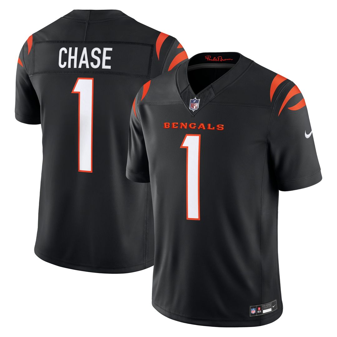 Ja'Marr Chase Cincinnati Bengals Nike Black Team Vapor F.U.S.E. Stitched Limited Jersey