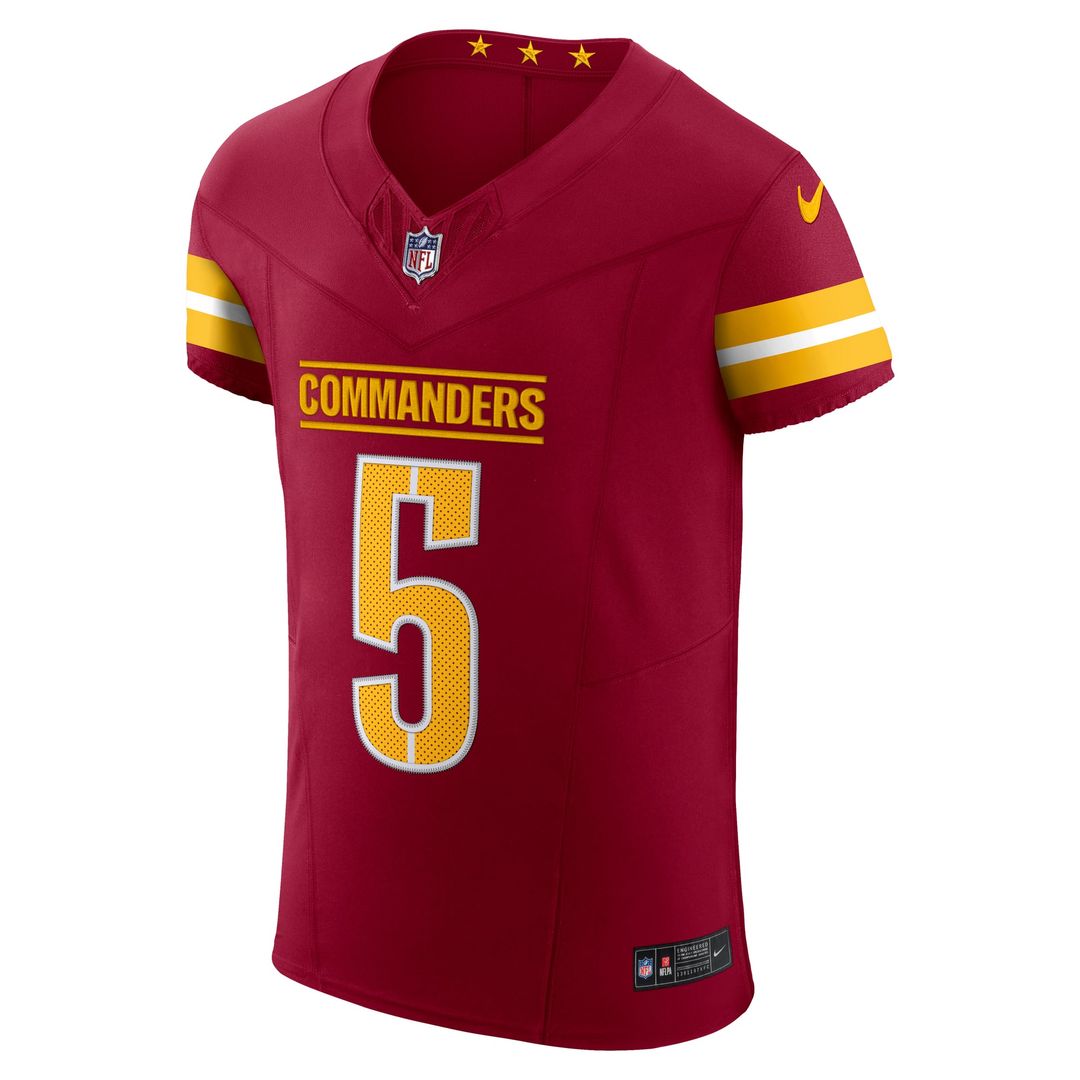 Jayden Daniels Washington Commanders Nike Black Alternate Vapor F.U.S.E. Elite Jersey