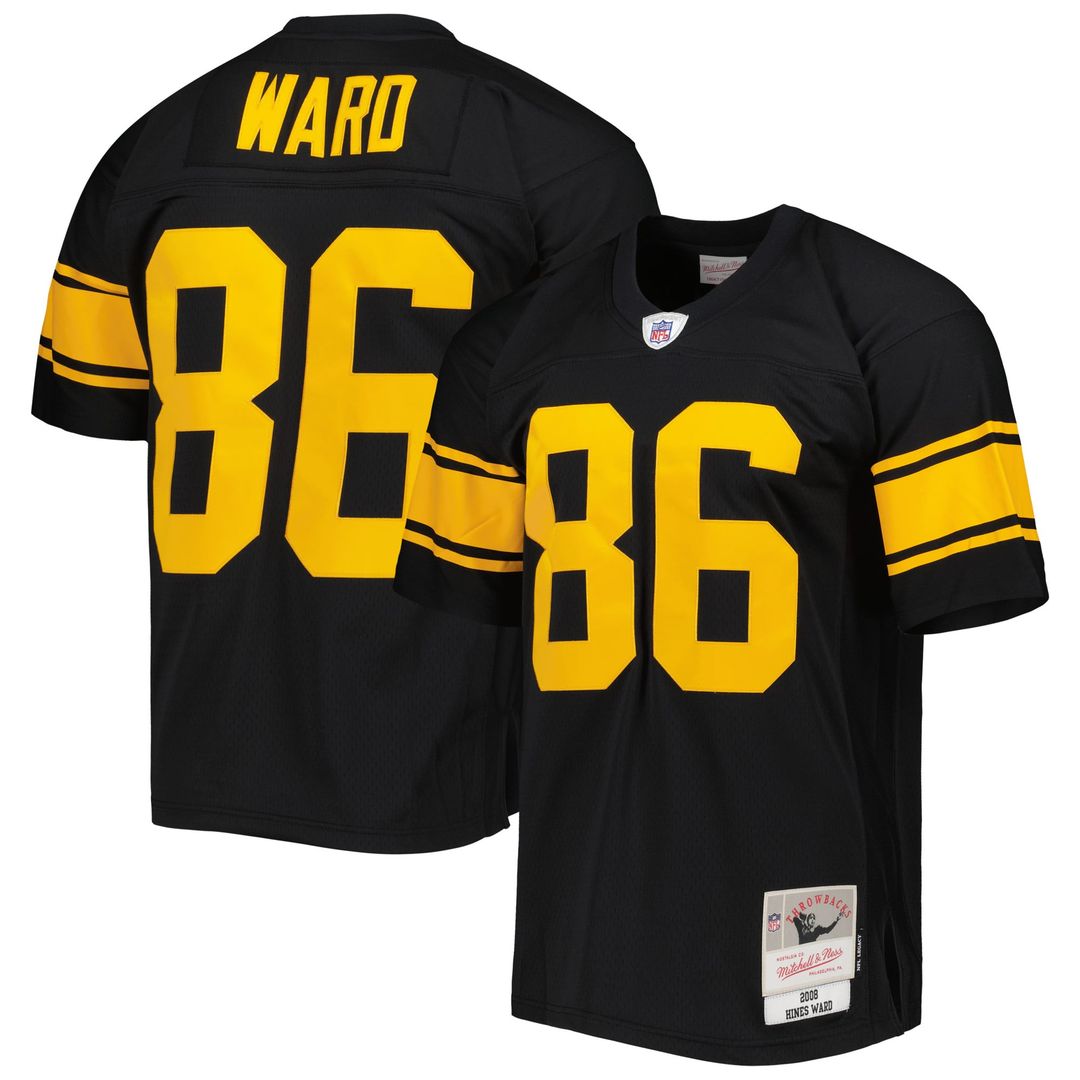 Hines Ward Pittsburgh Steelers Mitchell & Ness Black Legacy Replica Jersey