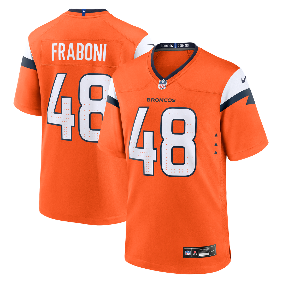 Mitchell Fraboni Denver Broncos Nike Orange Team Game Jersey