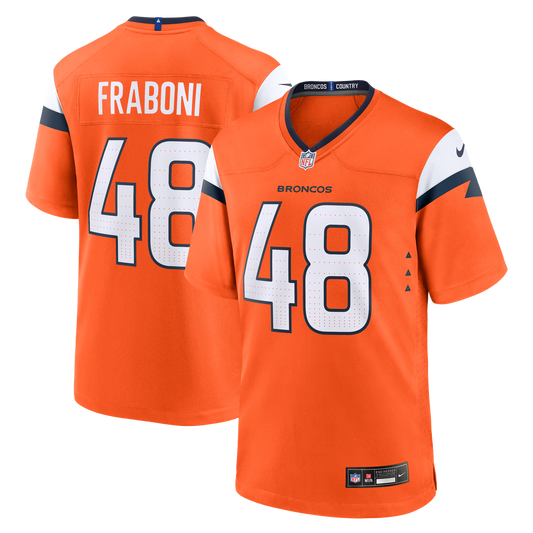 Mitchell Fraboni Denver Broncos Nike Orange Team Game Jersey