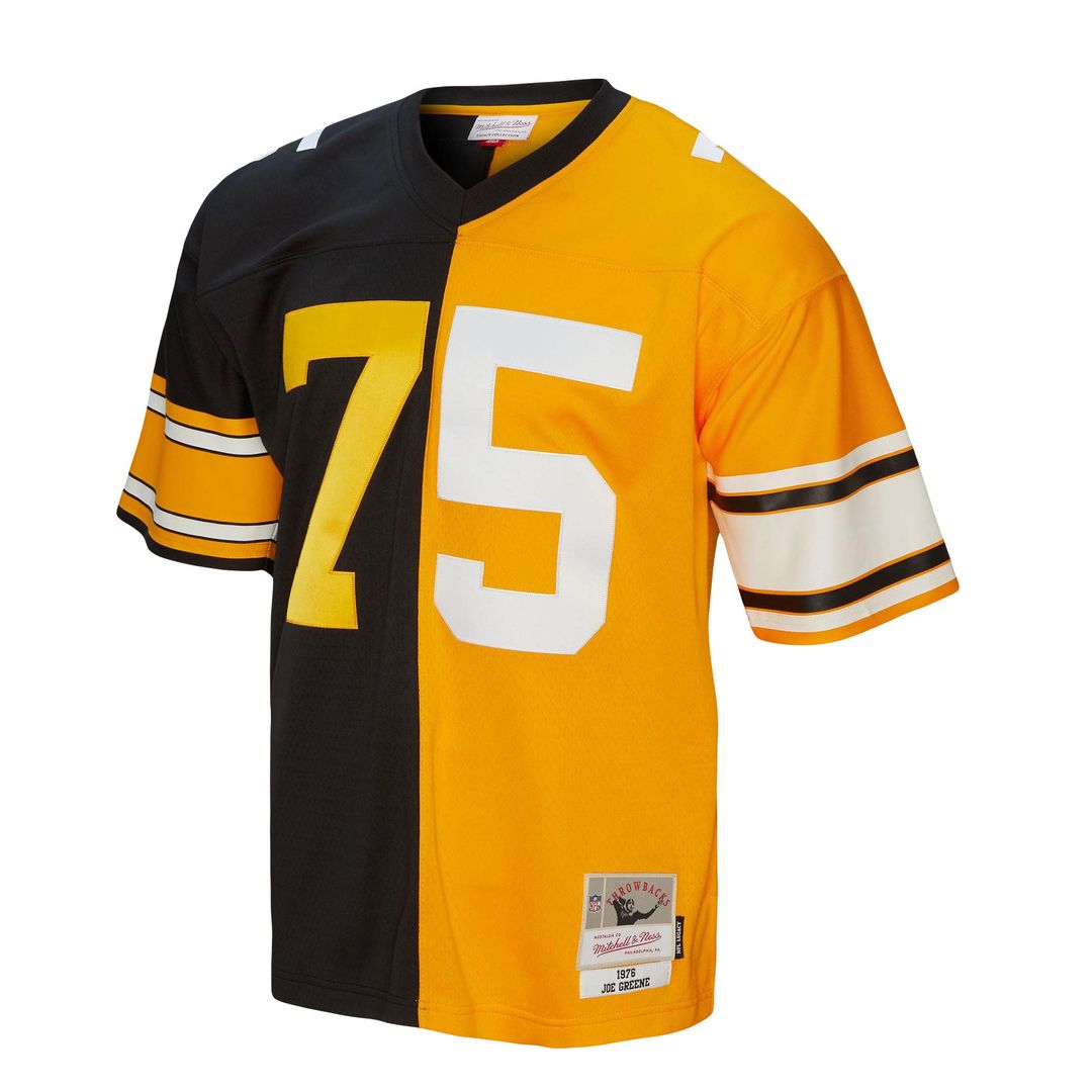 Joe Greene Pittsburgh Steelers Mitchell & Ness Black/Gold 1976 Split Legacy Replica Jersey
