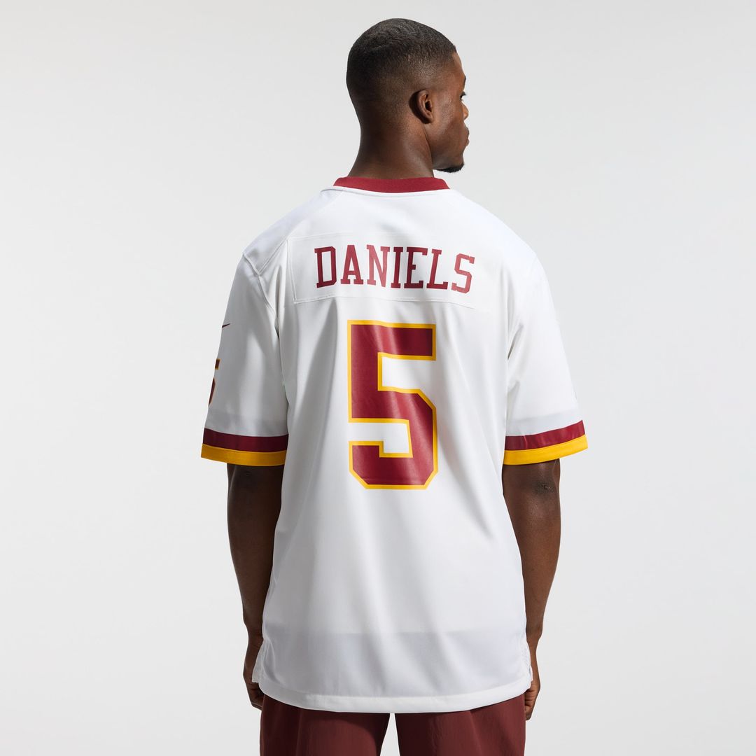 Jayden Daniels Washington Commanders Hail Raiser Nike Black Alternate Game Jersey