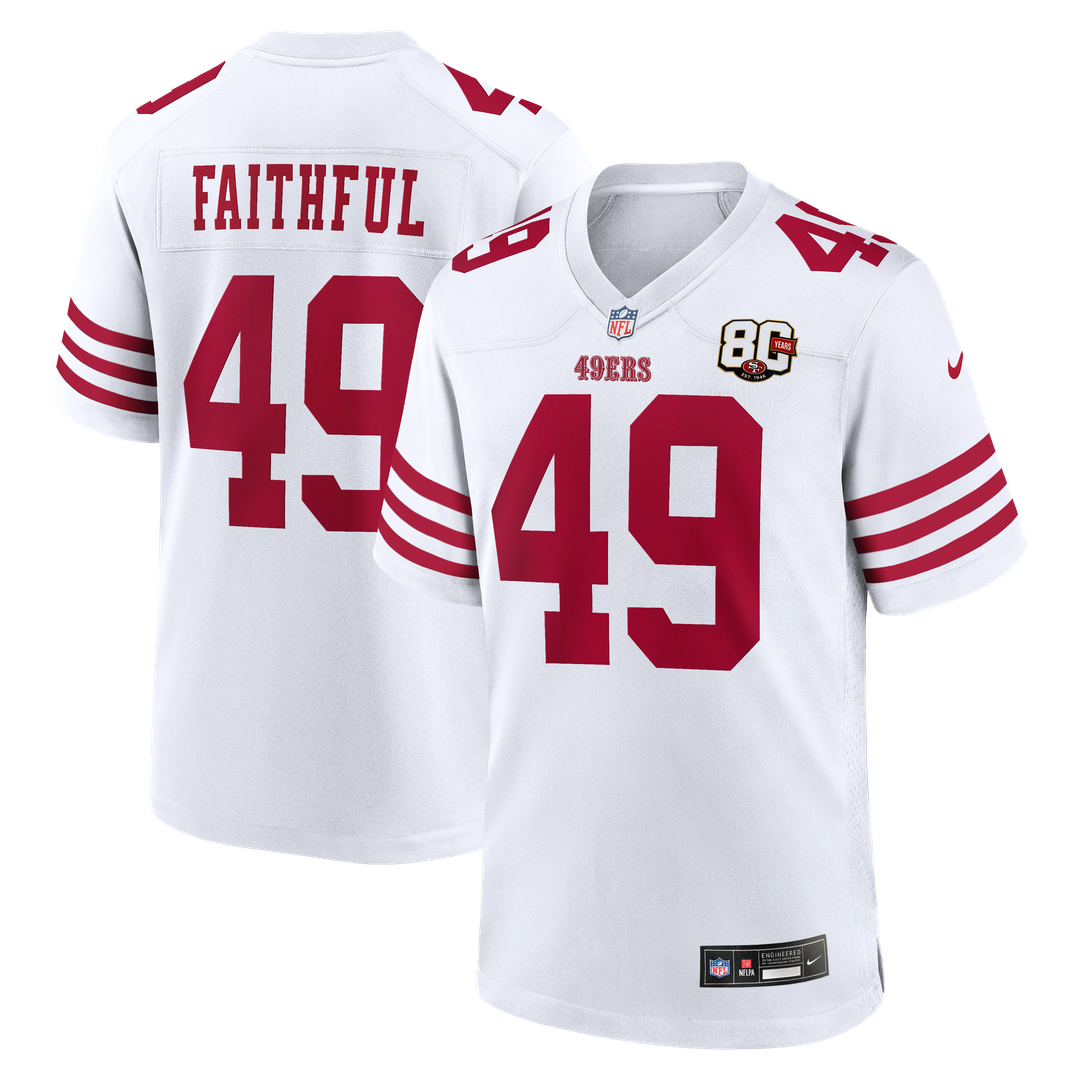 The Faithful San Francisco 49ers Nike White 80th Anniversary Game Jersey
