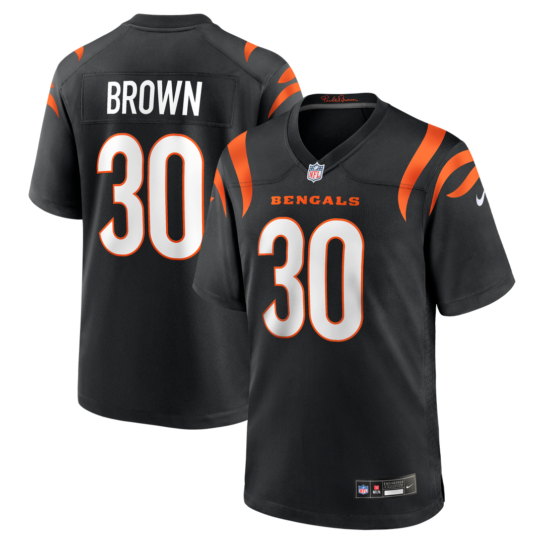 Chase Brown Cincinnati Bengals Nike Black Team Game Jersey