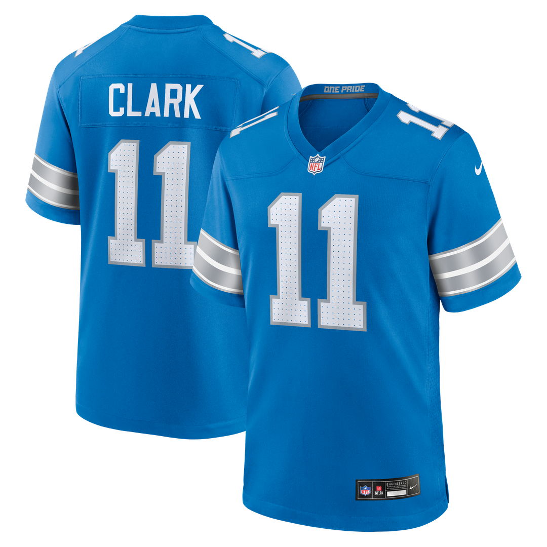 Damone Clark Detroit Lions Nike Blue Team Game Jersey