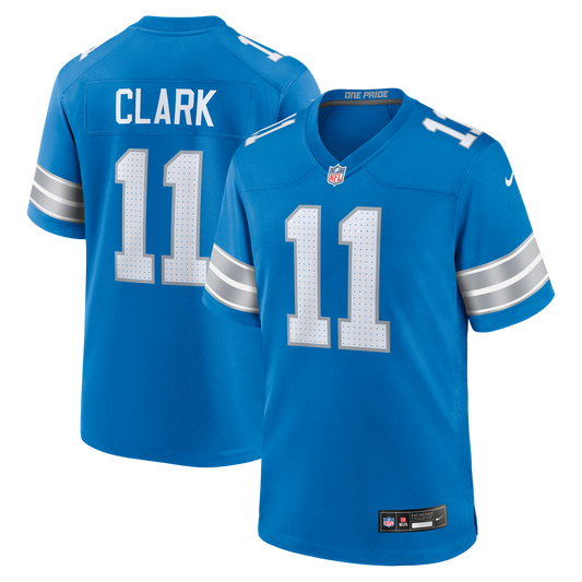 Damone Clark Detroit Lions Nike Blue Team Game Jersey