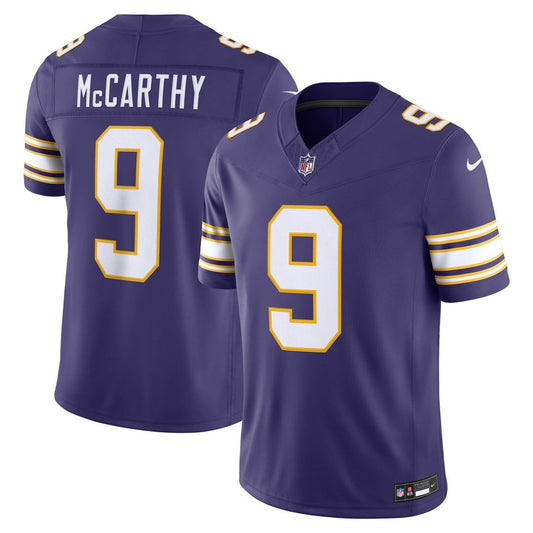J.J. McCarthy Minnesota Vikings Nike Purple Alternate Classic Vapor F.U.S.E. Stitched Limited Jersey