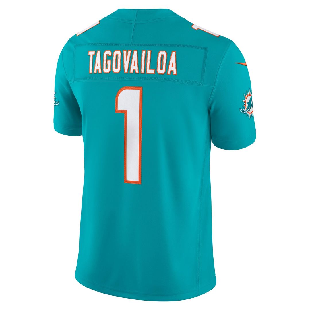 Tua Tagovailoa Miami Dolphins Nike Aqua Team Vapor F.U.S.E. Stitched Limited Jersey