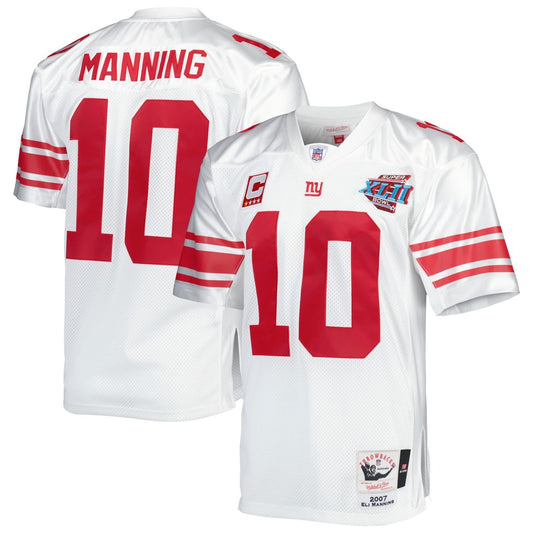Eli Manning New York Giants 2007 Mitchell & Ness White Authentic Throwback Retired Player Jersey