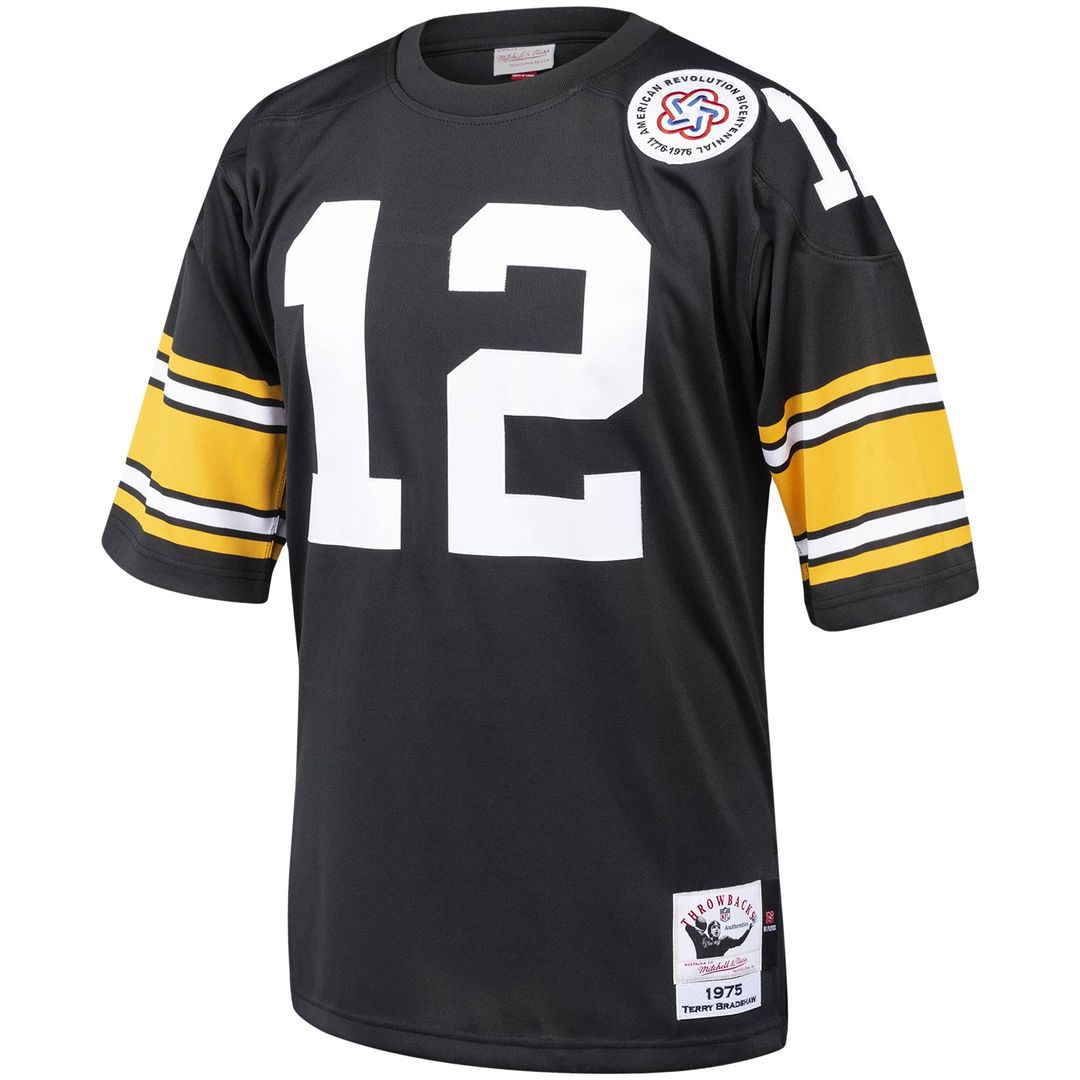 Terry Bradshaw Pittsburgh Steelers Mitchell & Ness Black Authentic Throwback Retired Player Jersey