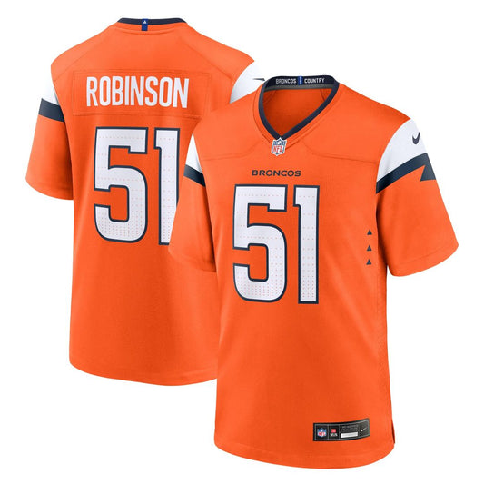 Que Robinson Denver Broncos Nike Orange Team Game Jersey