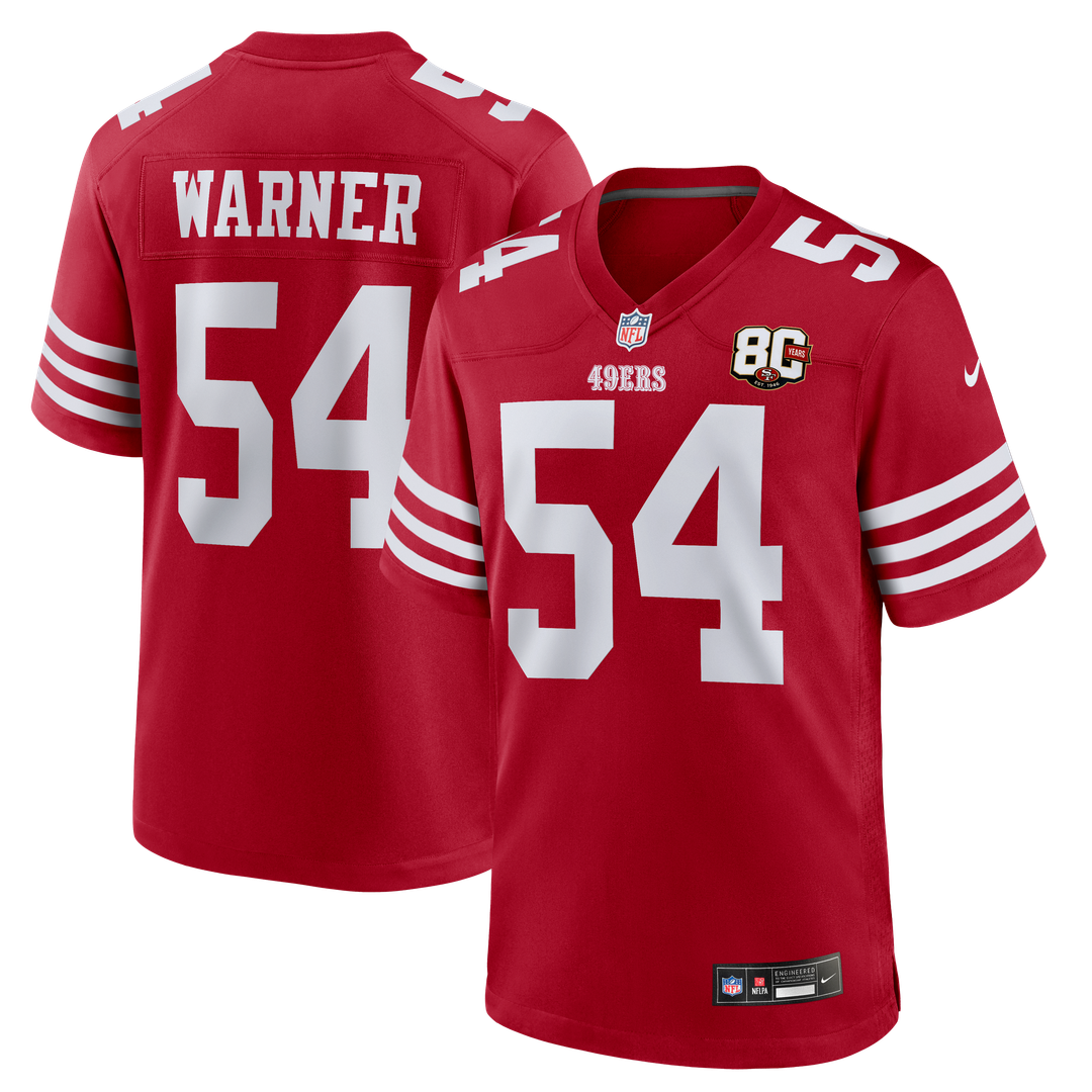Fred Warner San Francisco 49ers Nike Scarlet 80th Anniversary Game Jersey