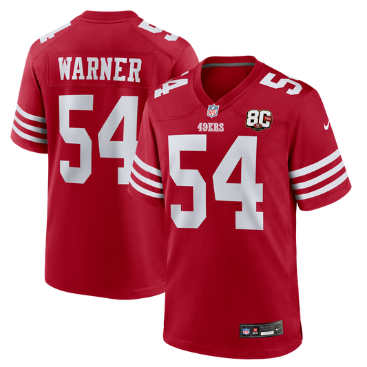 Fred Warner San Francisco 49ers Nike Scarlet 80th Anniversary Game Jersey