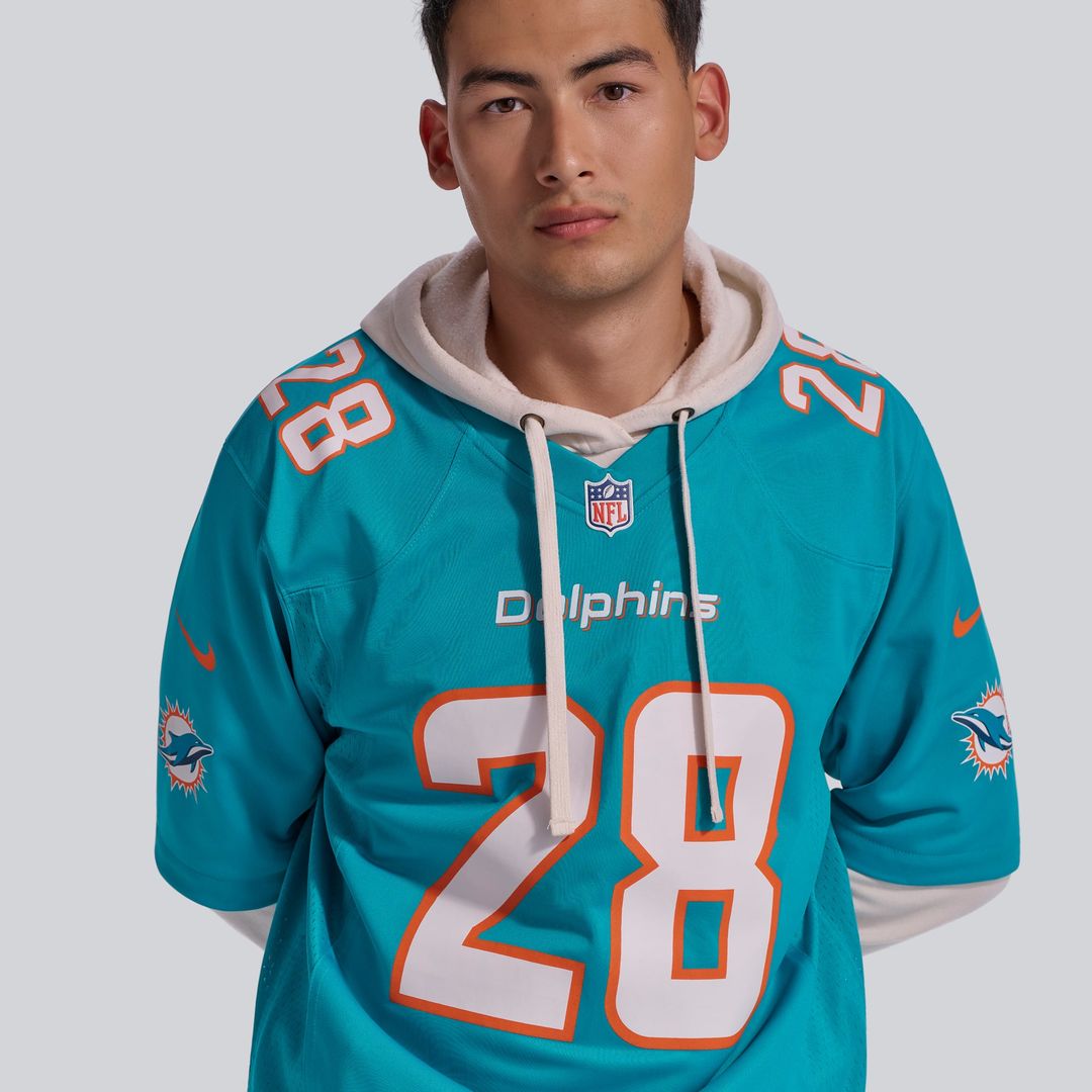De’Von Achane Miami Dolphins Nike Aqua Player Game Jersey