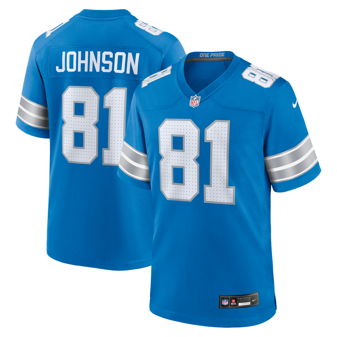 Calvin Johnson Detroit Lions Nike Blue Team Retired Game Jersey