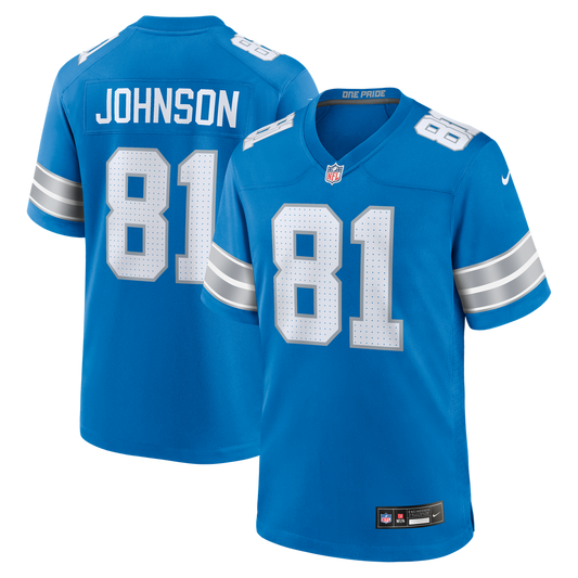 Calvin Johnson Detroit Lions Nike Blue Team Retired Game Jersey