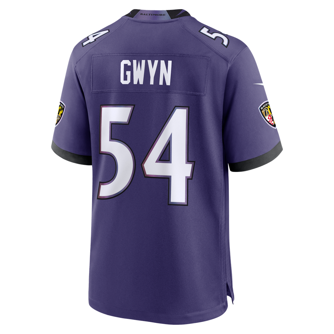 Jovaughn Gwyn Baltimore Ravens Nike Purple Team Game Jersey