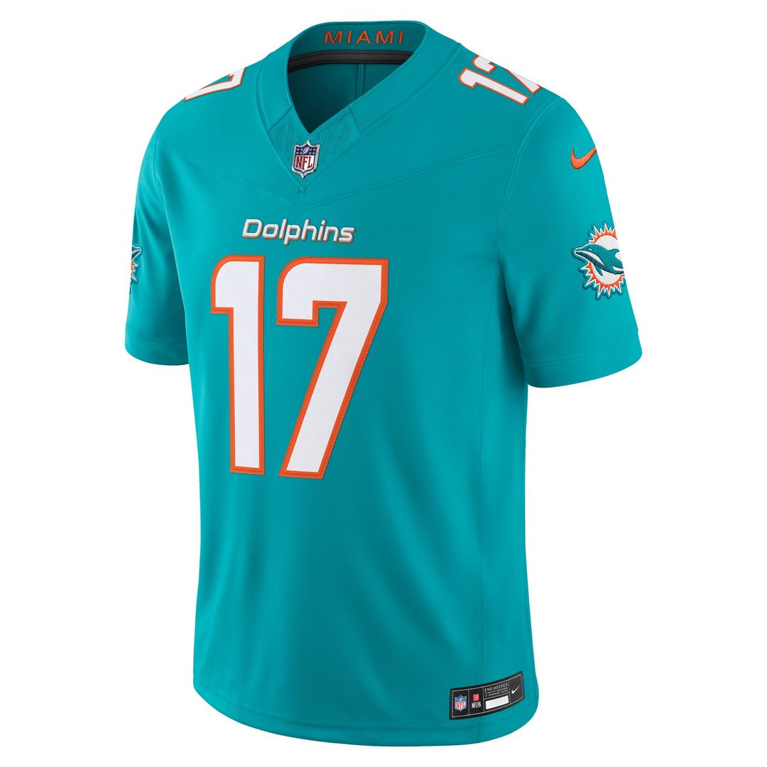 Jaylen Waddle Miami Dolphins Nike Aqua Team Vapor F.U.S.E. Stitched Limited Jersey