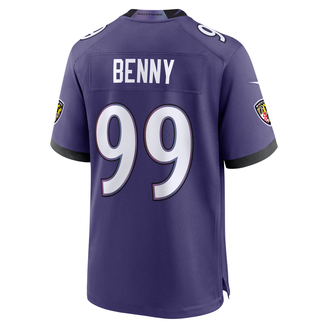 Rayshaun Benny Baltimore Ravens Nike Purple Team Game Jersey
