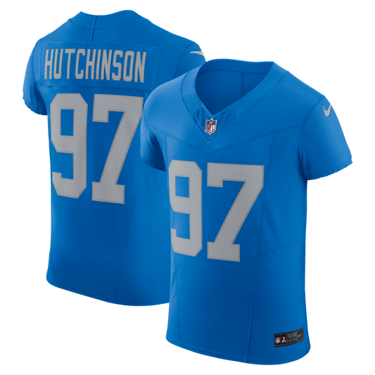 Aidan Hutchinson Detroit Lions Nike Blue Alternate Vapor F.U.S.E. Elite Jersey