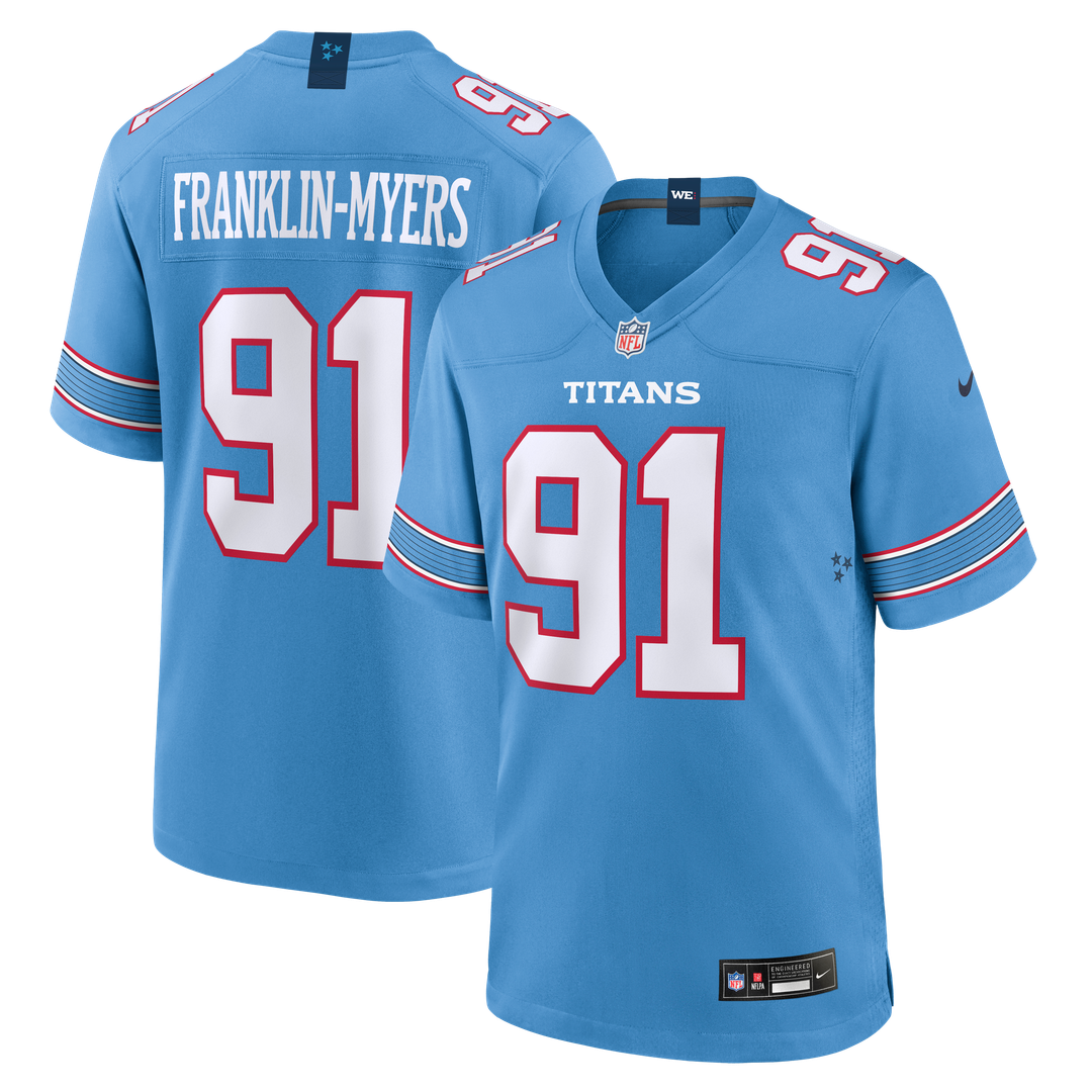 John Franklin-Myers Tennessee Titans Nike Light Blue Team Game Jersey