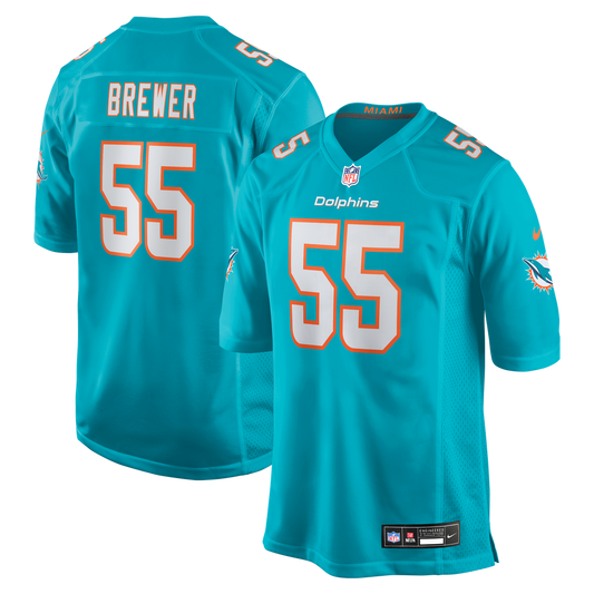 Aaron Brewer Miami Dolphins Nike Aqua Game Jersey