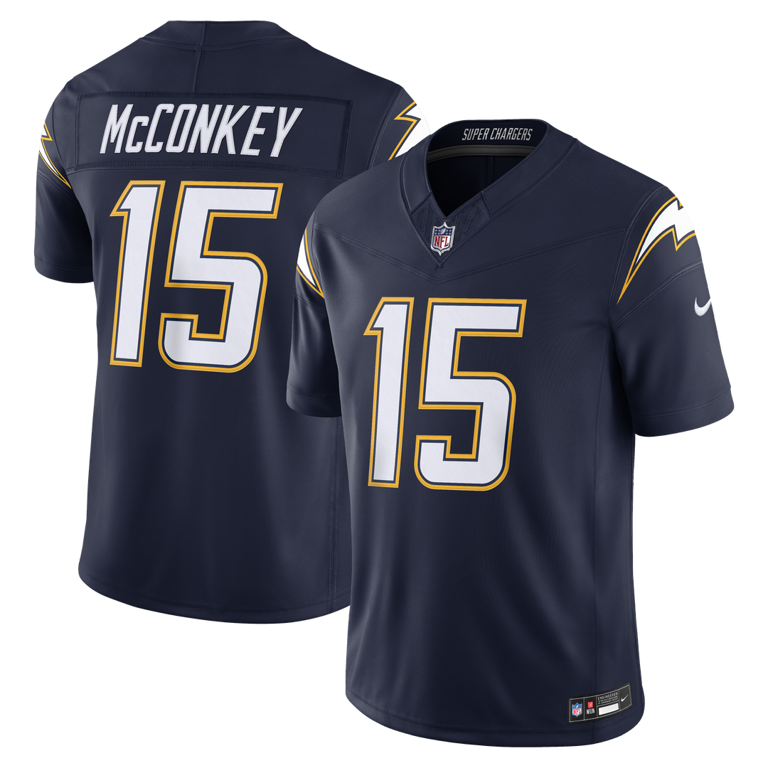 Ladd McConkey Los Angeles Chargers Nike Powder Blue Team Vapor F.U.S.E. Stitched Limited Jersey