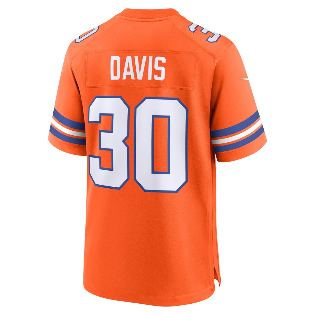 Terrell Davis Denver Broncos Nike Orange Retired Player Alternate Game Jersey