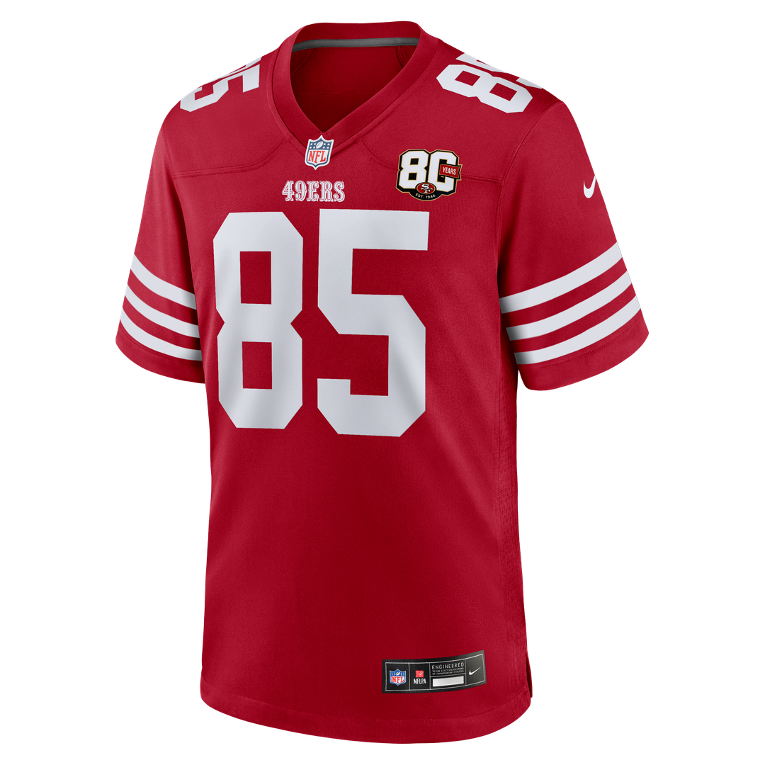 George Kittle San Francisco 49ers Nike Scarlet 80th Anniversary Game Jersey