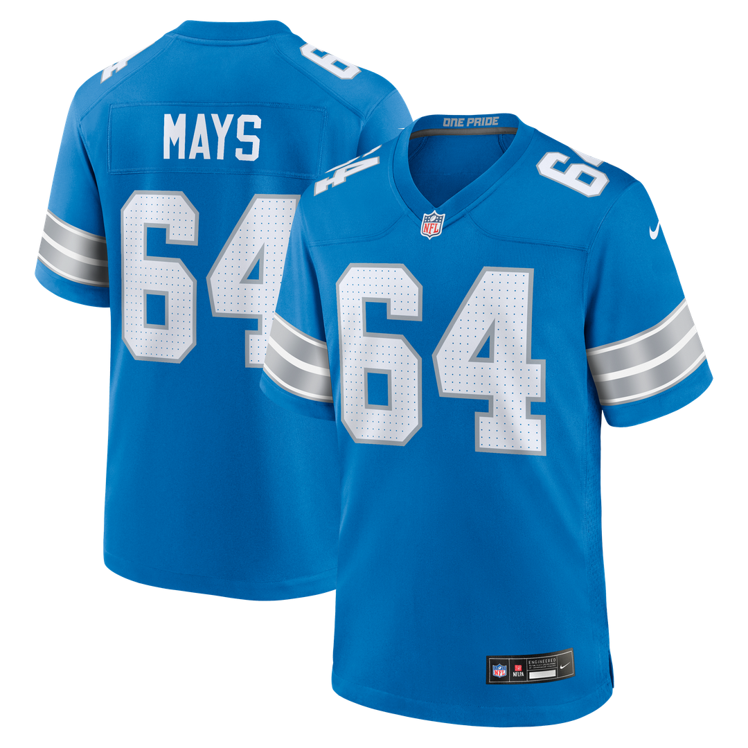 Cade Mays Detroit Lions Nike Blue Team Game Jersey