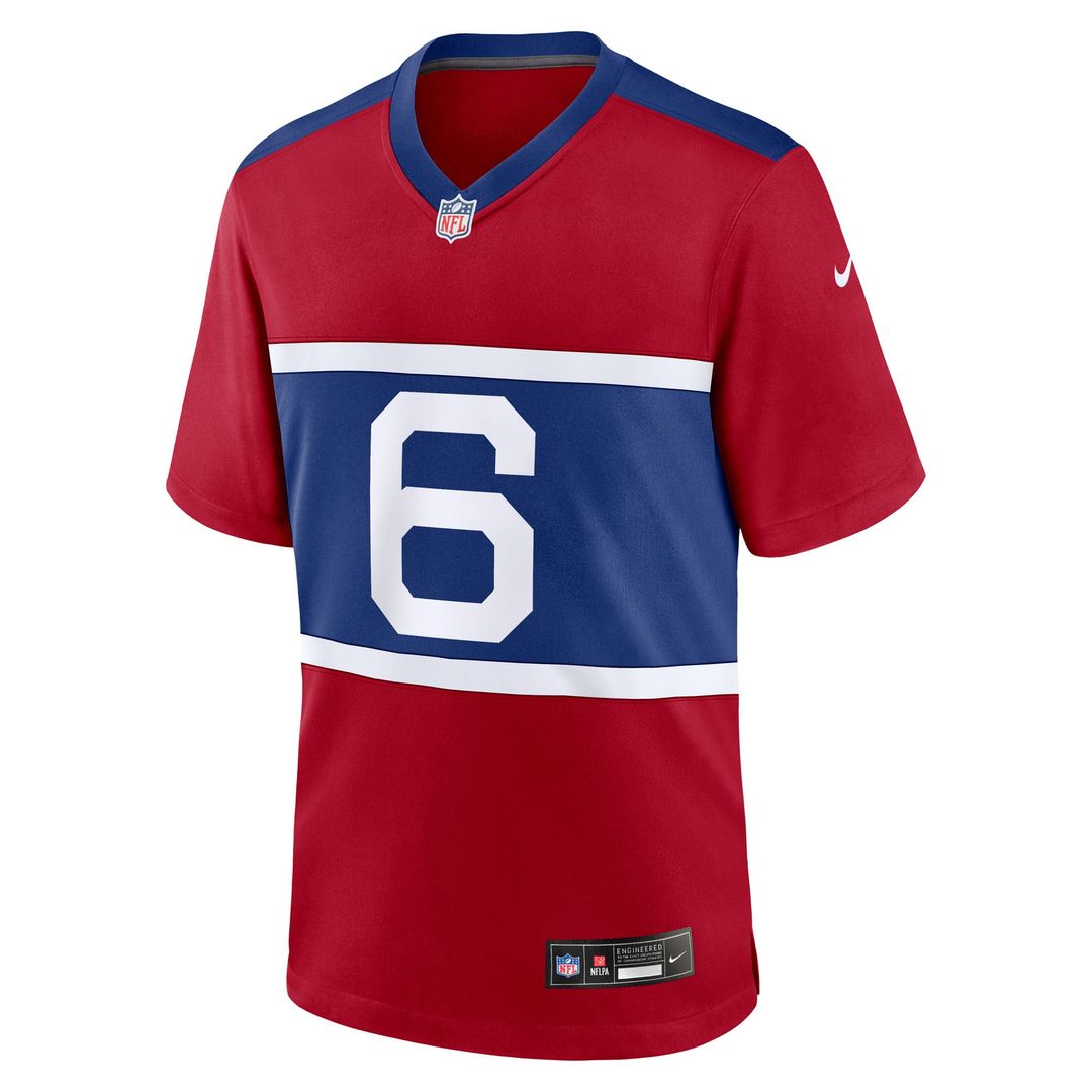 Jaxson Dart New York Giants Nike Red Alternate Century Red Game Jersey