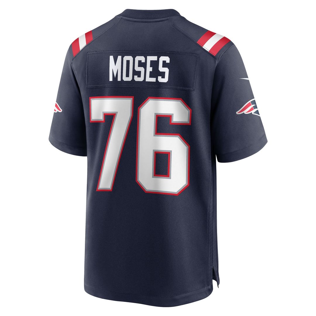 Morgan Moses New England Patriots Nike Navy Team Game Jersey