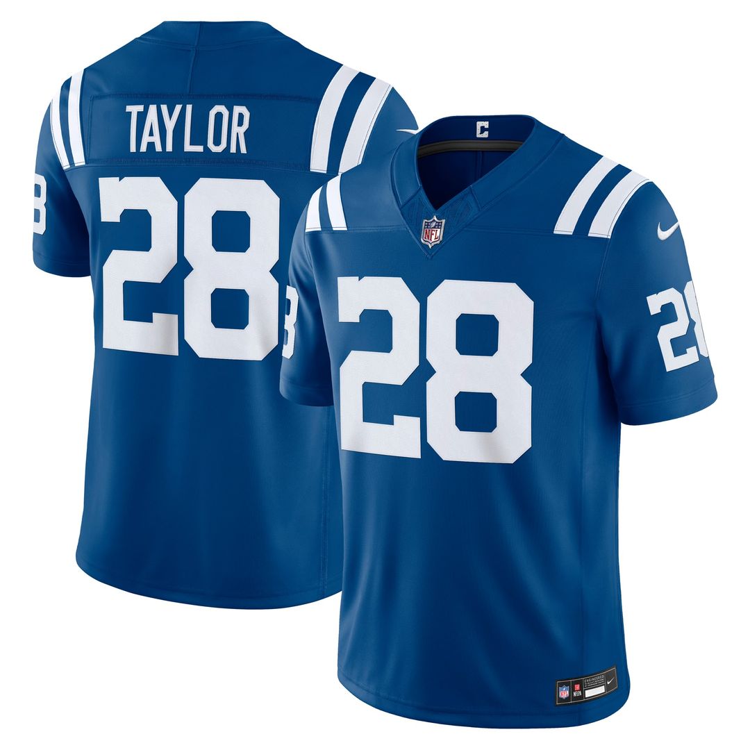 Jonathan Taylor Indianapolis Colts Nike White Vapor F.U.S.E. Stitched Limited Jersey