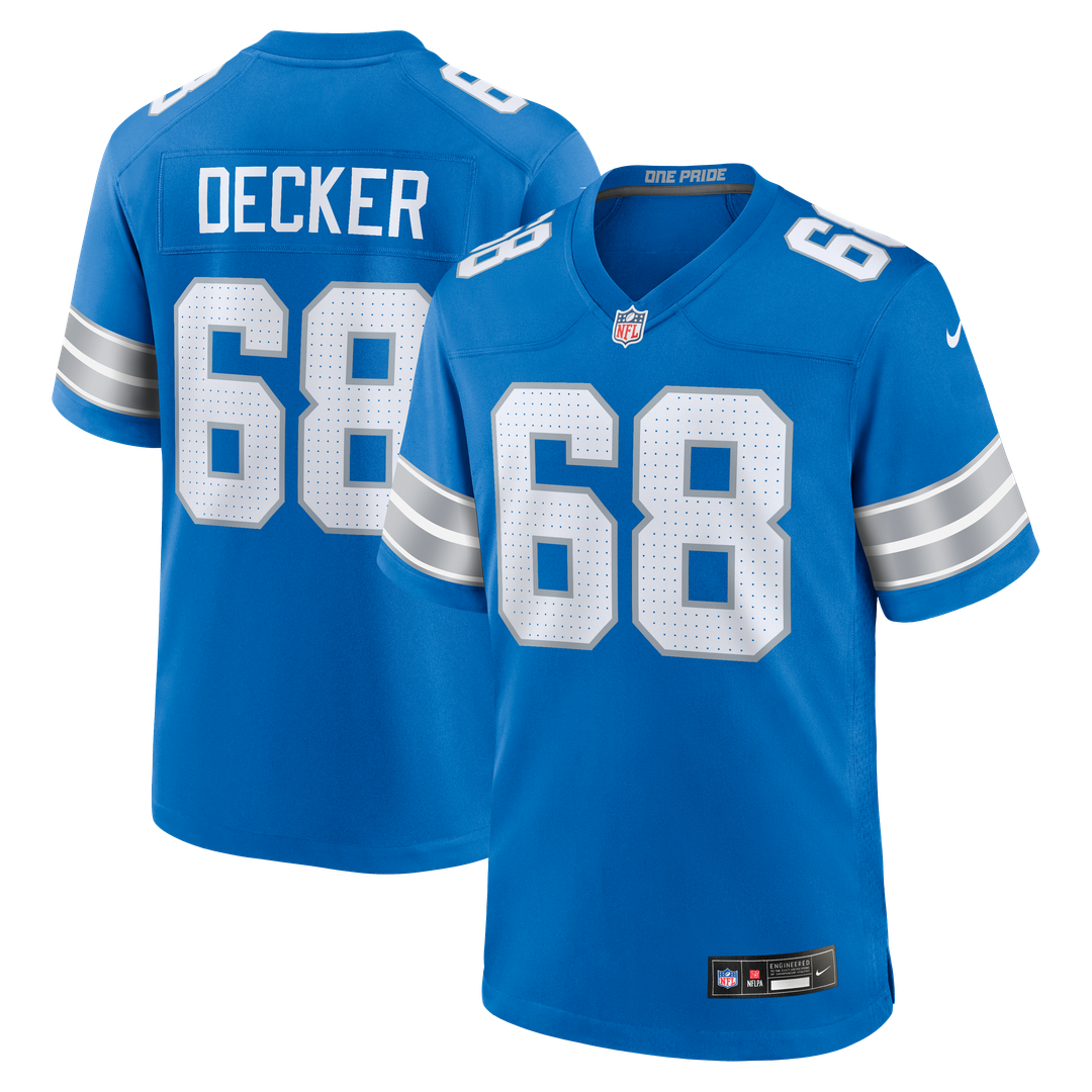 Taylor Decker Detroit Lions Nike Blue Team Game Jersey