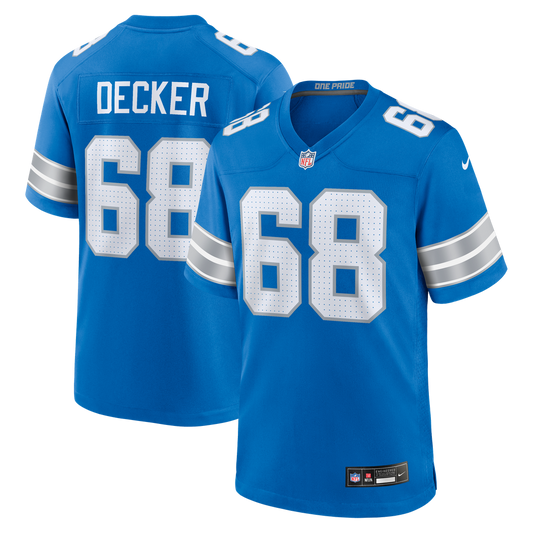 Taylor Decker Detroit Lions Nike Blue Team Game Jersey
