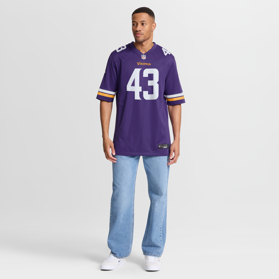 Andrew Van Ginkel Minnesota Vikings Nike Purple Team Game Jersey