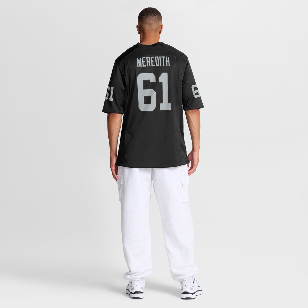 Jordan Meredith Las Vegas Raiders Nike Black Game Player Jersey