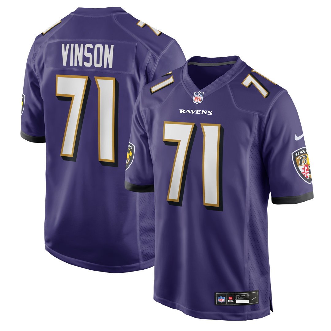 Carson Vinson Baltimore Ravens Nike Purple Team Game Jersey