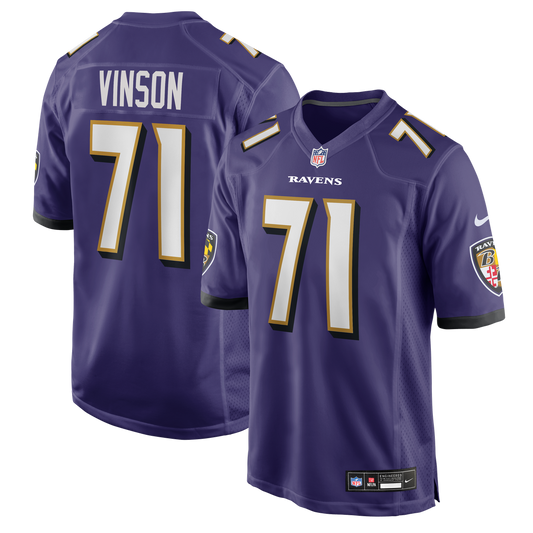 Carson Vinson Baltimore Ravens Nike Purple Team Game Jersey