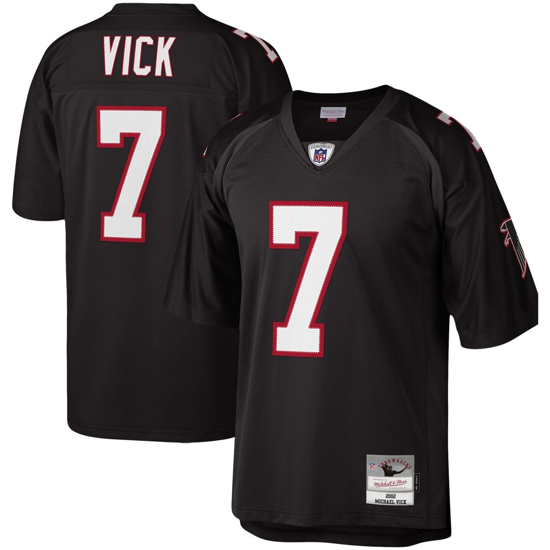Michael Vick Atlanta Falcons Mitchell & Ness Black Legacy Replica Jersey