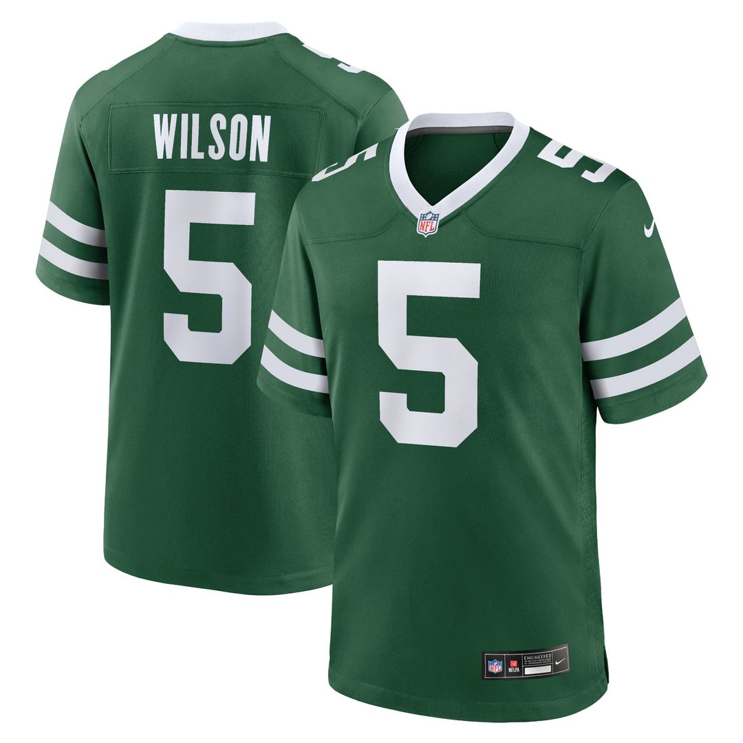 Garrett Wilson New York Jets Nike Legacy Black Alternate Game Jersey