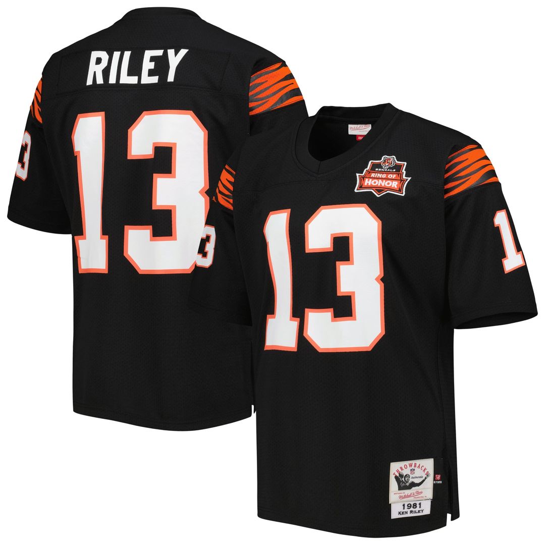 Ken Riley Cincinnati Bengals 1981 Mitchell & Ness Black Authentic Throwback Retired Player Jersey